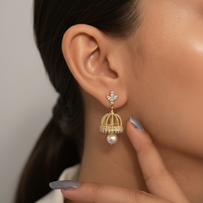 The Alyne Pearl Festive Jhumka