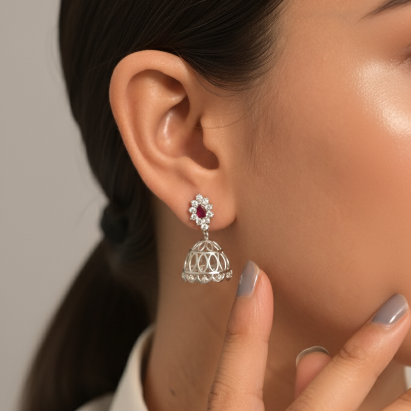 The Alyne Ruby Festive Jhumka