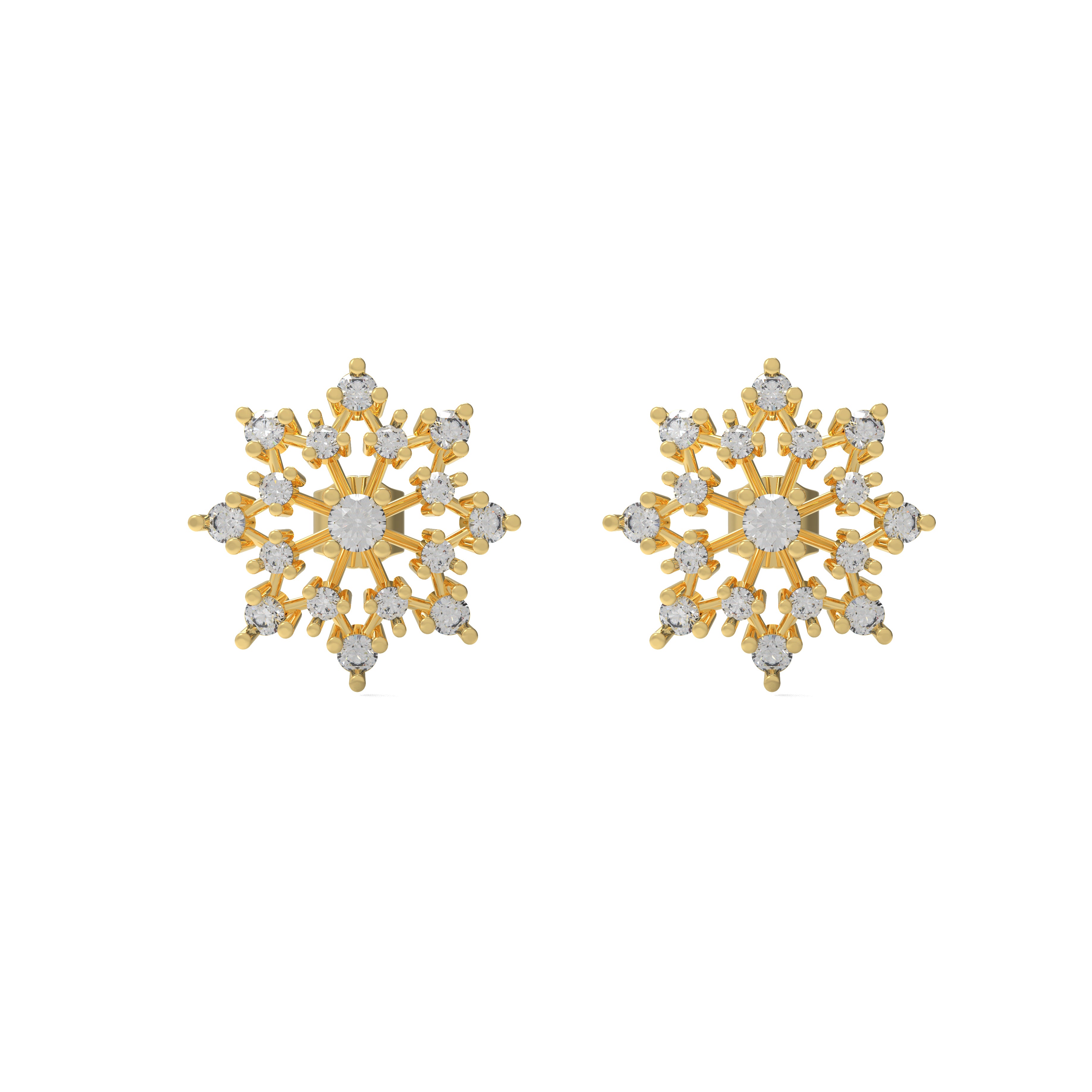 Lab Diamond Floweret Stud Earrings