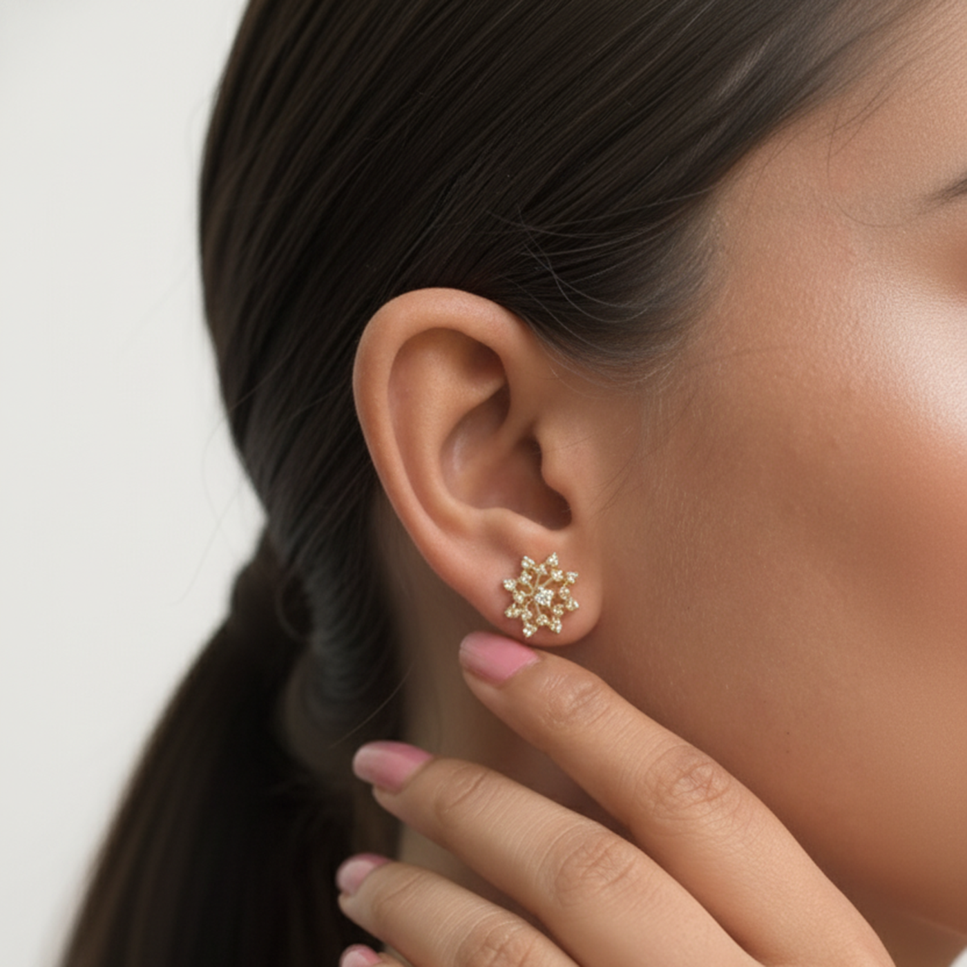 Little Floweret Lab Diamond Stud Earrings