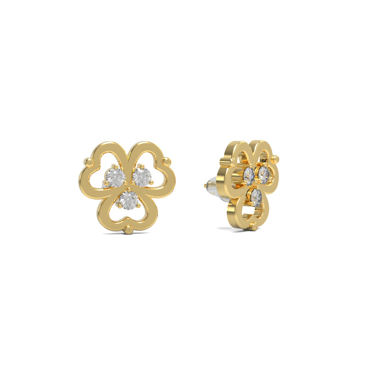 Trinity Bloom Gold & Diamond Stud