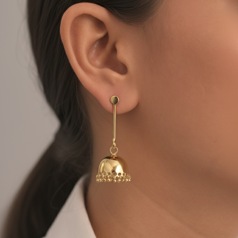Amodini Minimal Drop Jhumka Earrings