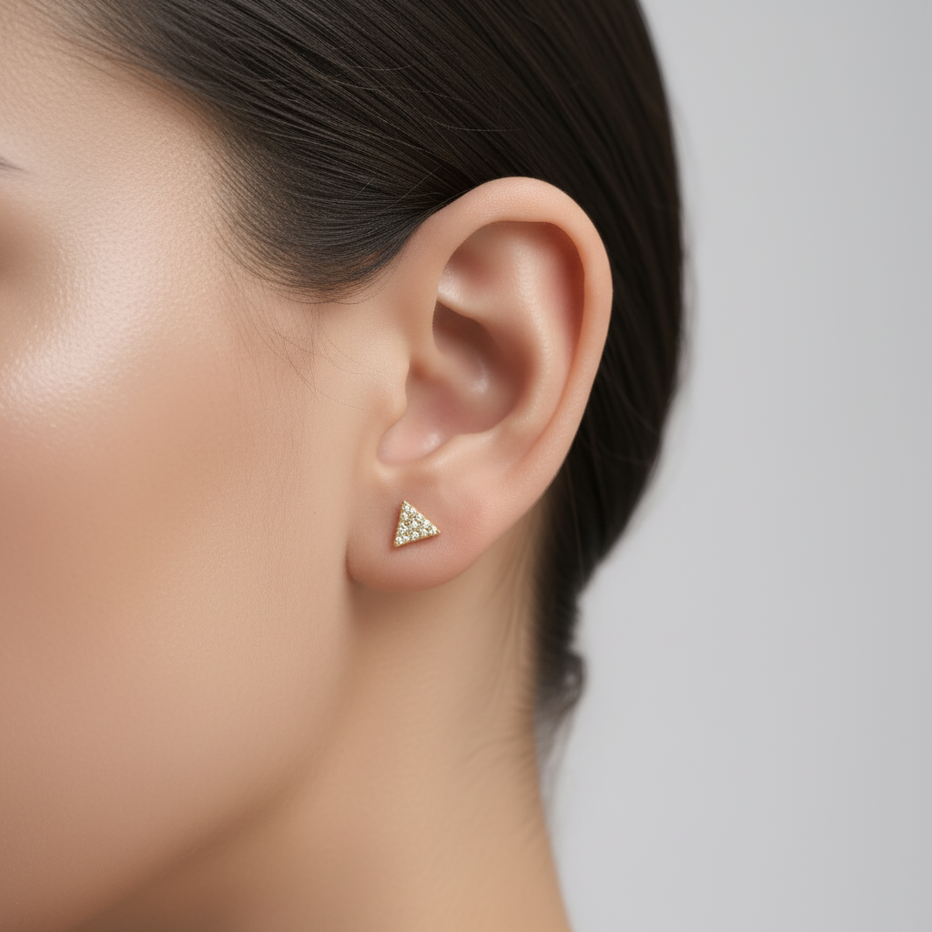 Classic Triangle Lab Diamond Stud