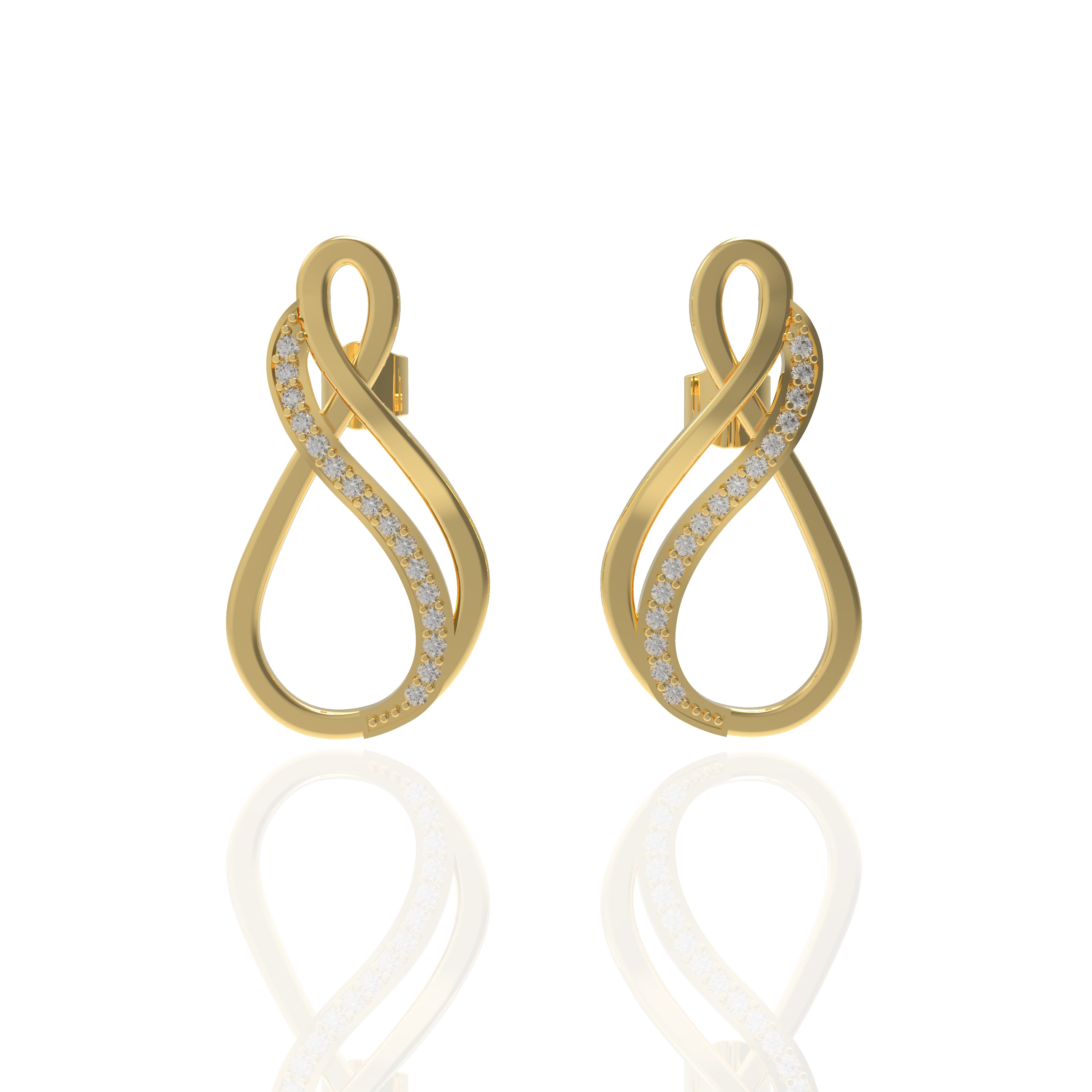 Elegant Infinity Diamond Drop Earrings