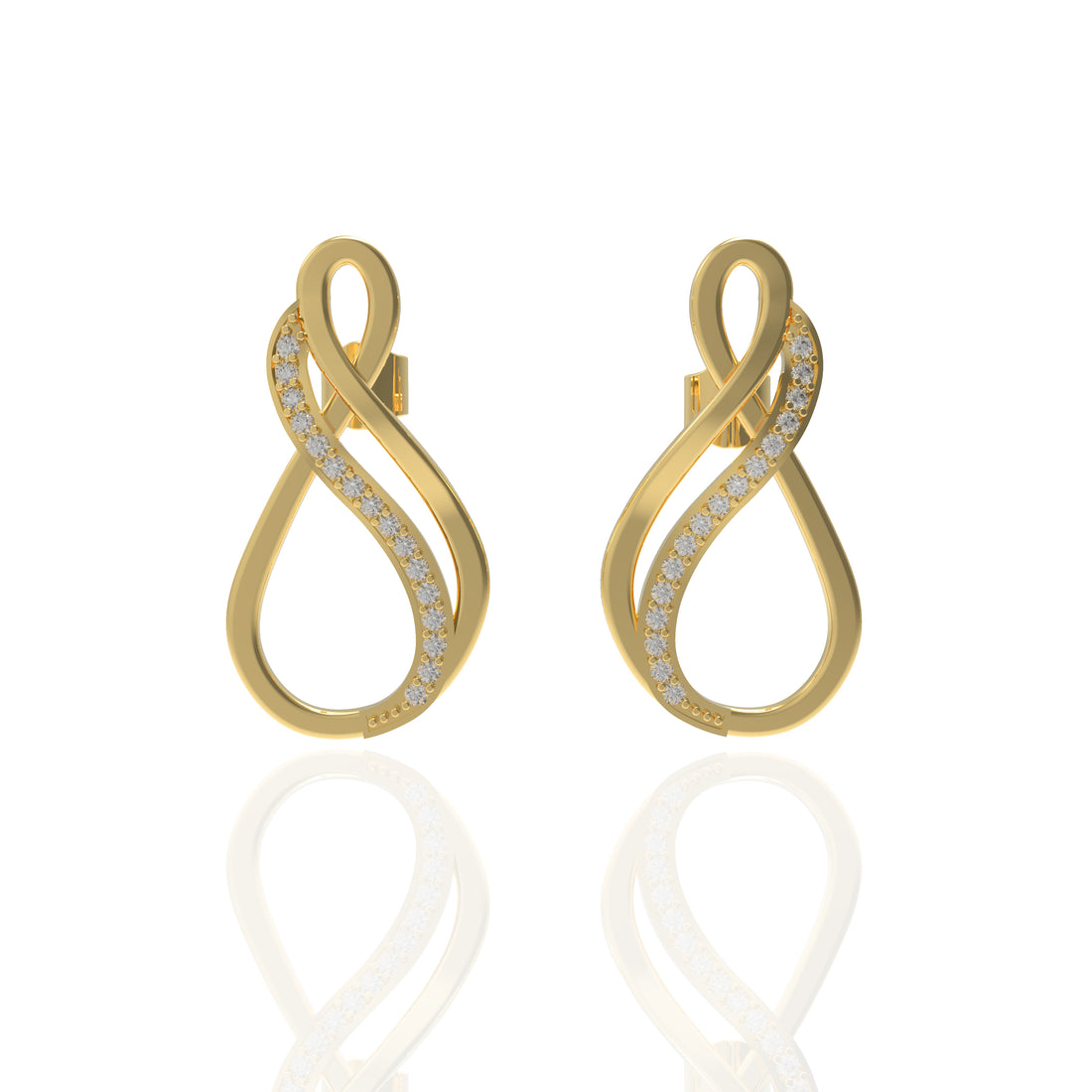 Elegant Infinity Diamond Drop Earrings