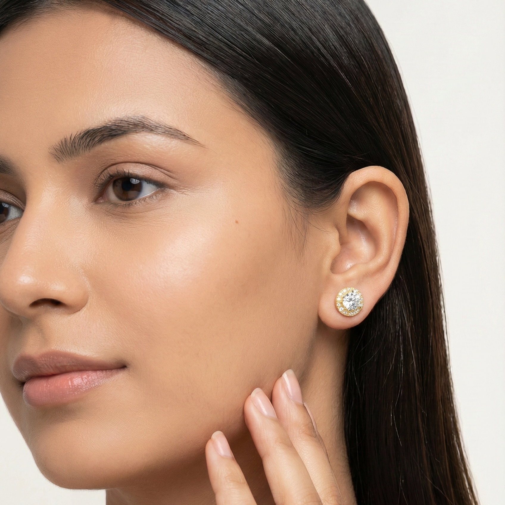 Grid Diamond Stud Earring Jewellery