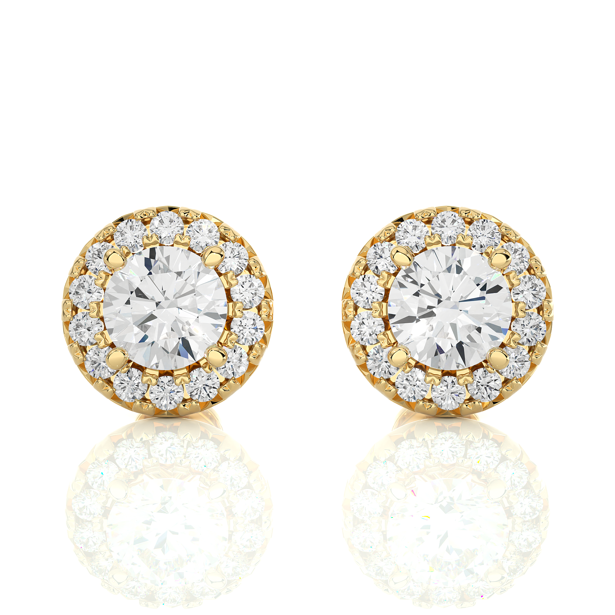 Diamond Grid Stud Earrings