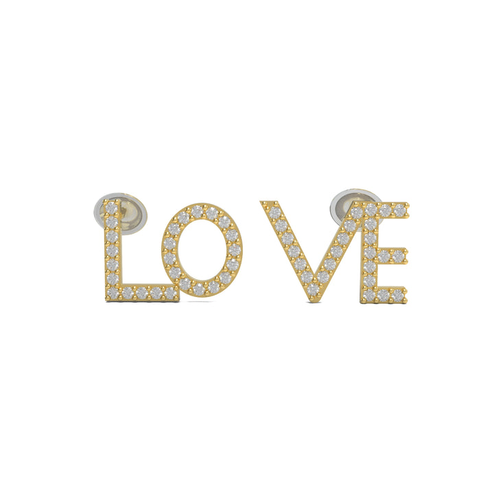 LOVE Diamond Letter Stud Earrings