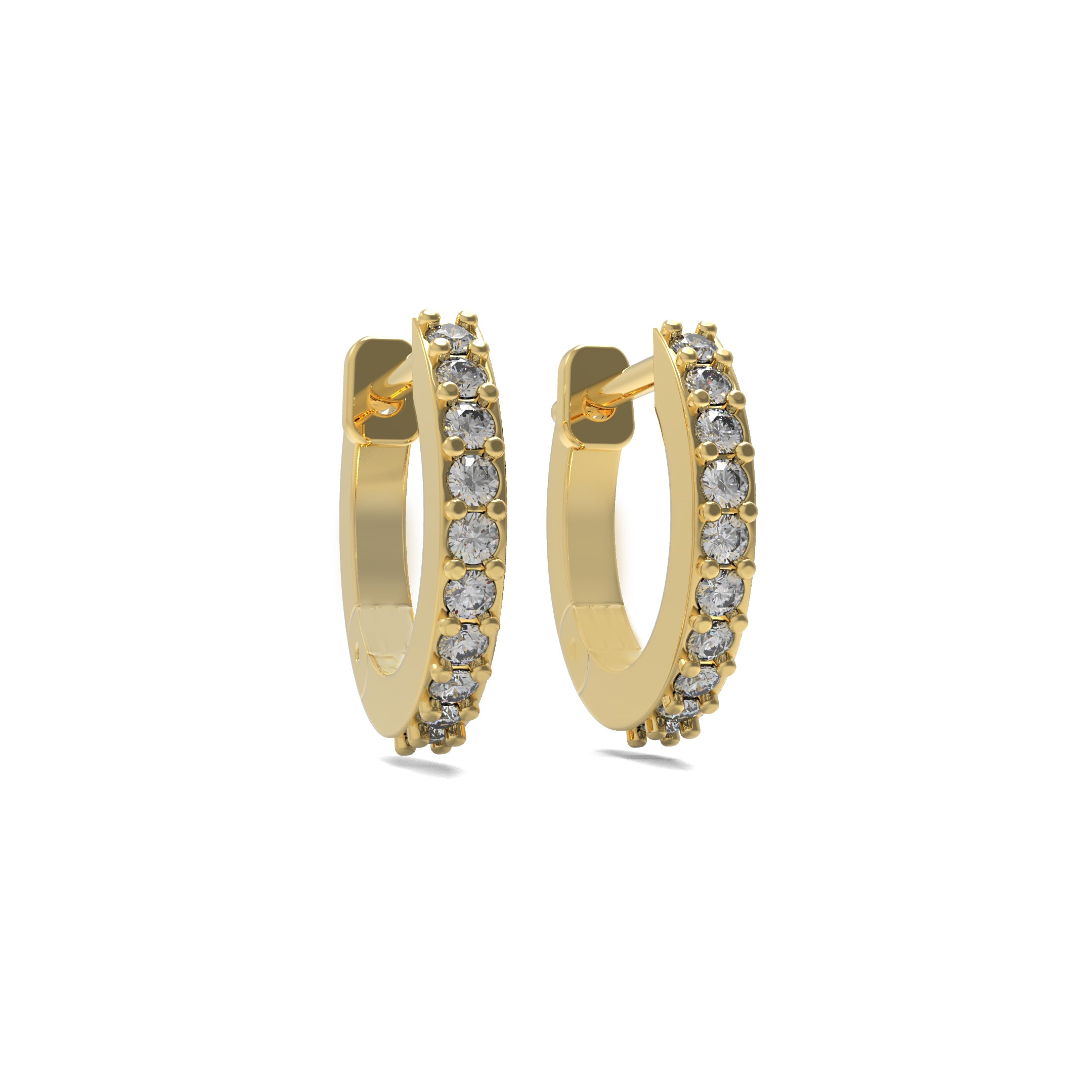 Modern Linear Lab Diamond Hoop Earrings