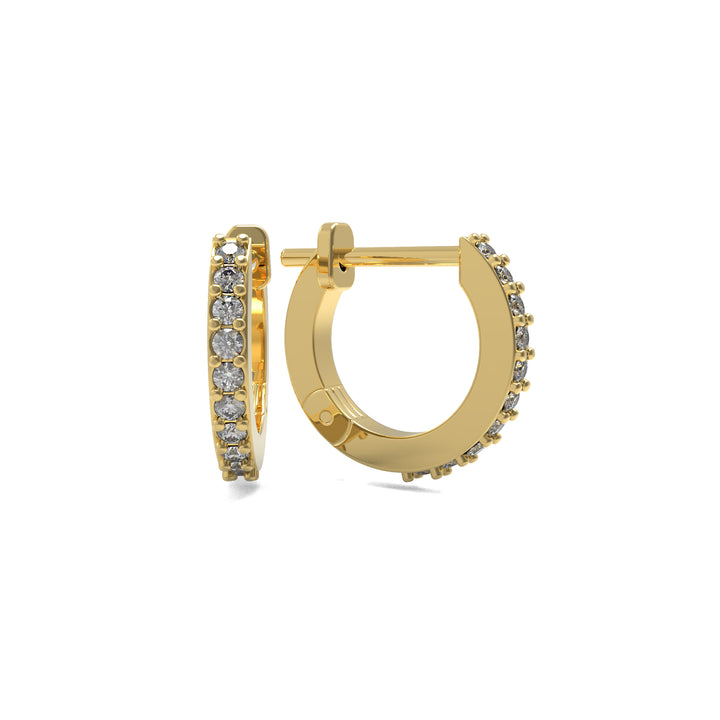 Linear Hoop Earrings with Lab Diamonds
