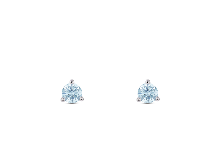 Lab-Grown Diamond ¼ct. tw. Mini Round Brilliant Solitaire Studs | Blue