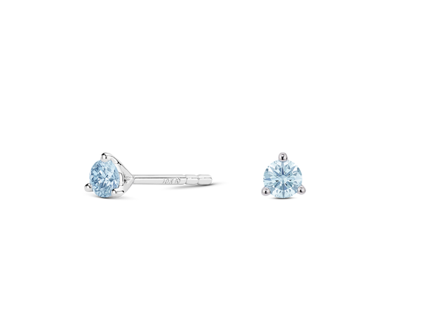 Lab-Grown Diamond ¼ct. tw. Mini Round Brilliant Solitaire Studs | Blue