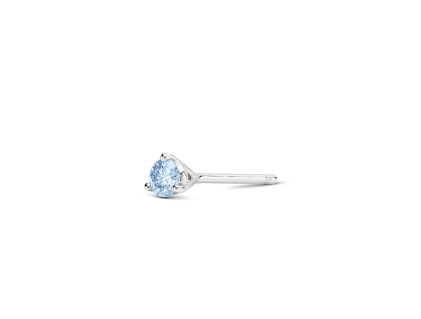 Lab-Grown Diamond ⅛ct. Mini Round Brilliant Solitaire Stud | Blue