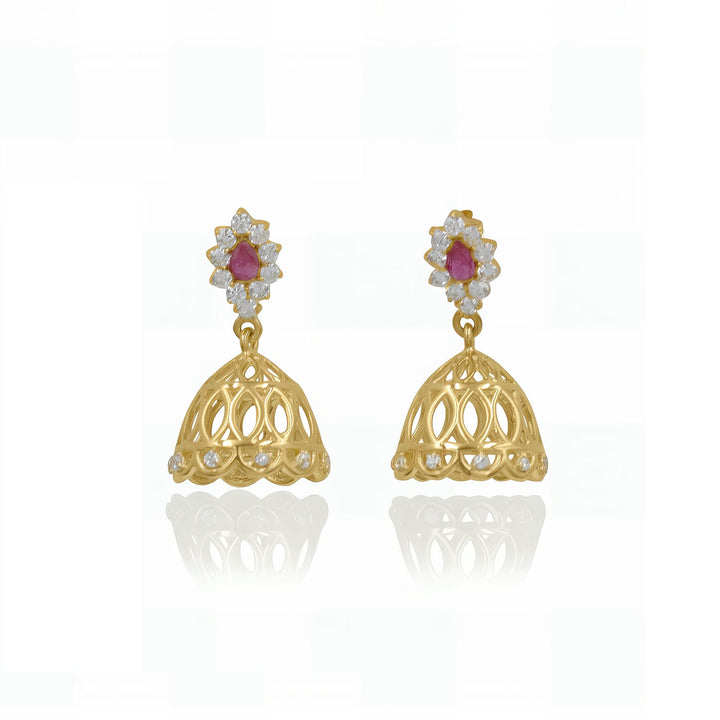 Silver Yellow Gold Vermeil Dazzling Delight Jhumki Earring