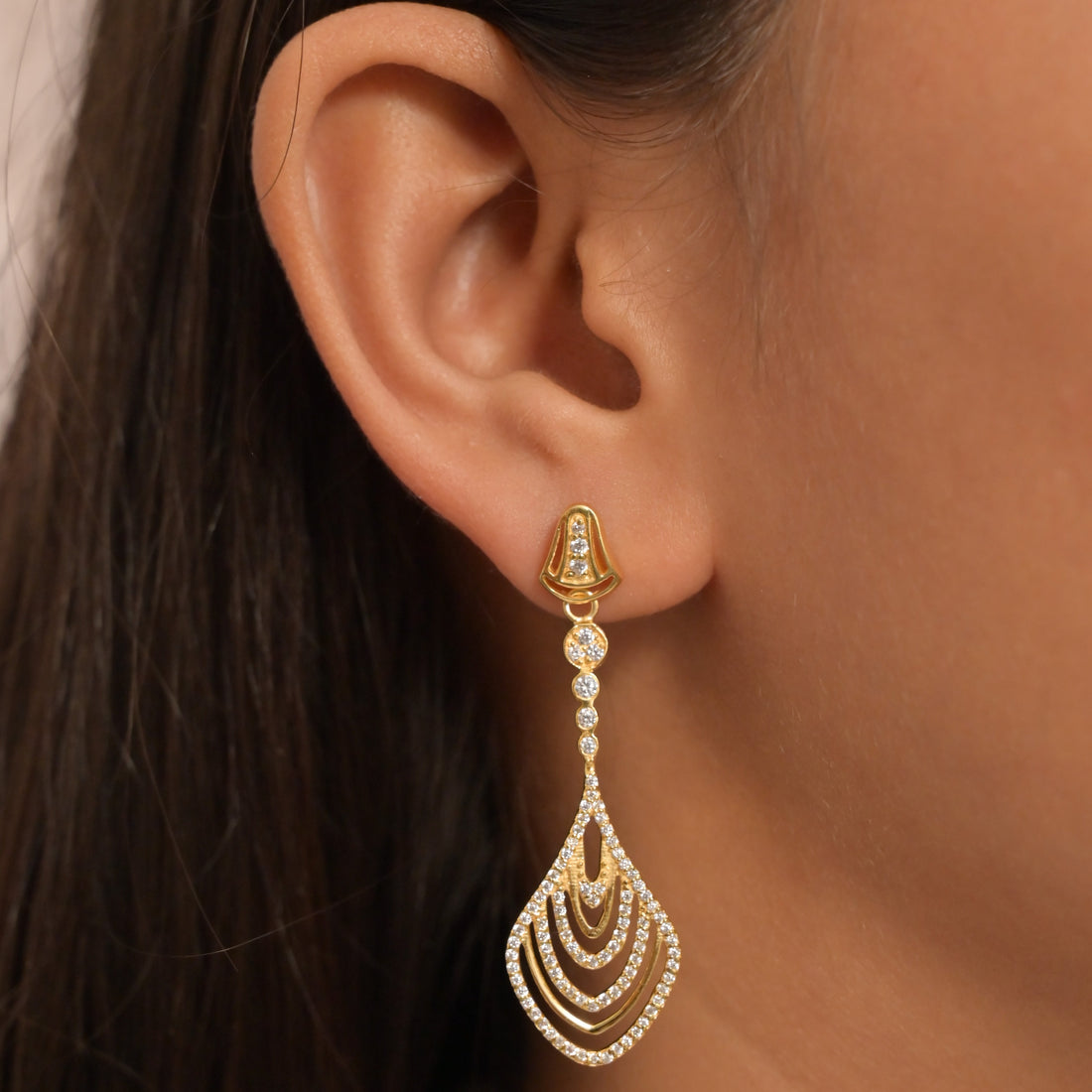 Majestic Elegance Diamond Drop Earrings