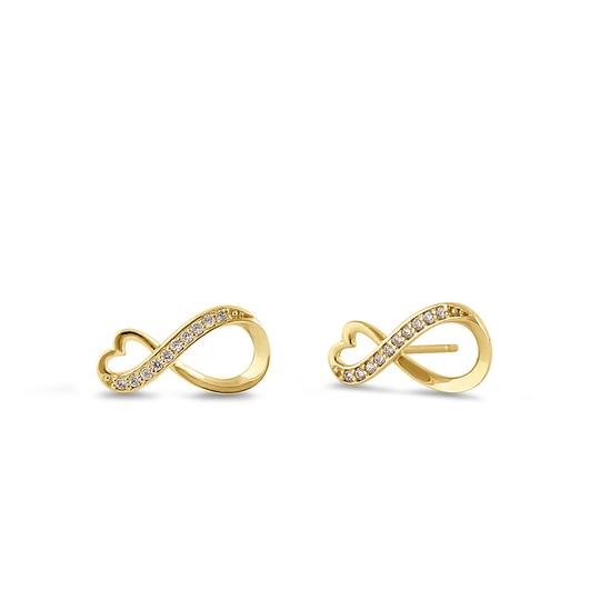 Infinity Heart Pavé Diamond Stud Earrings