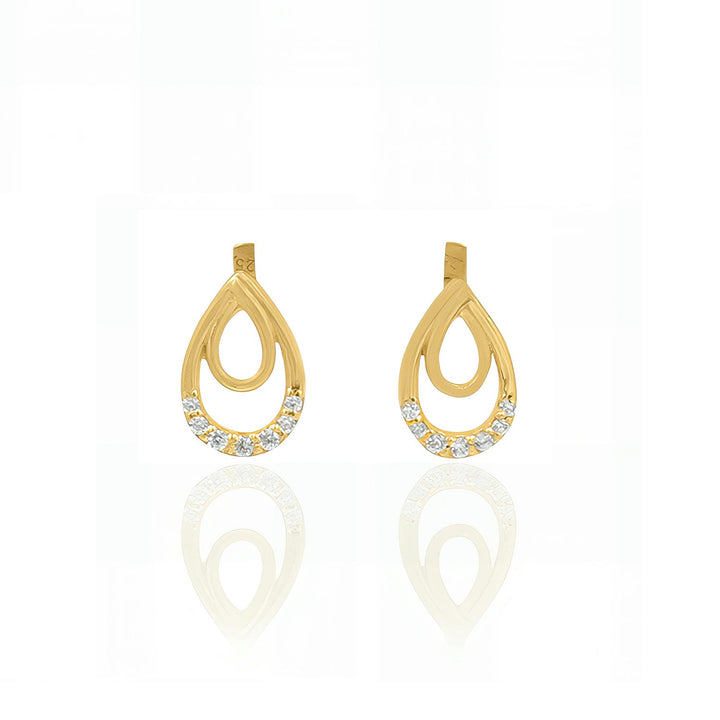 Silver Gold Vermeil Drop Stud Earring