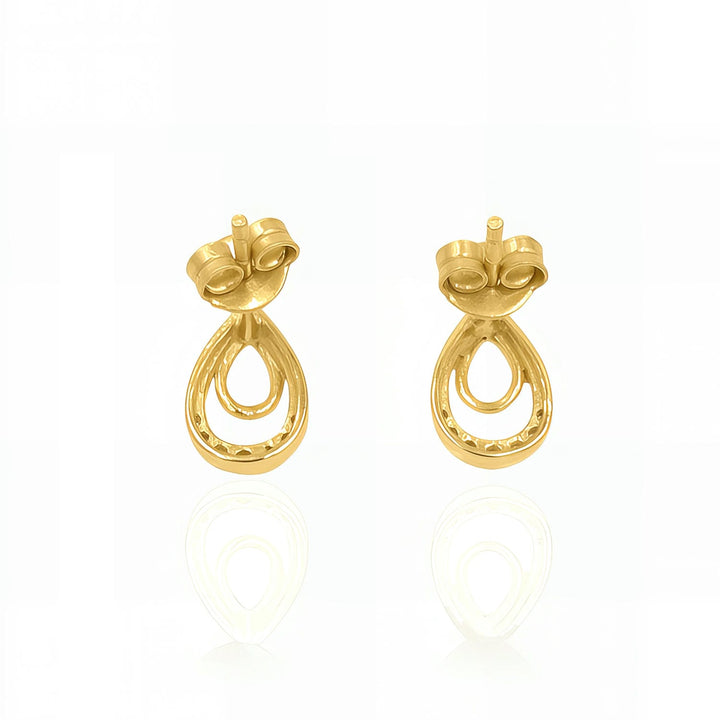 Silver Gold Vermeil Drop Stud Earring