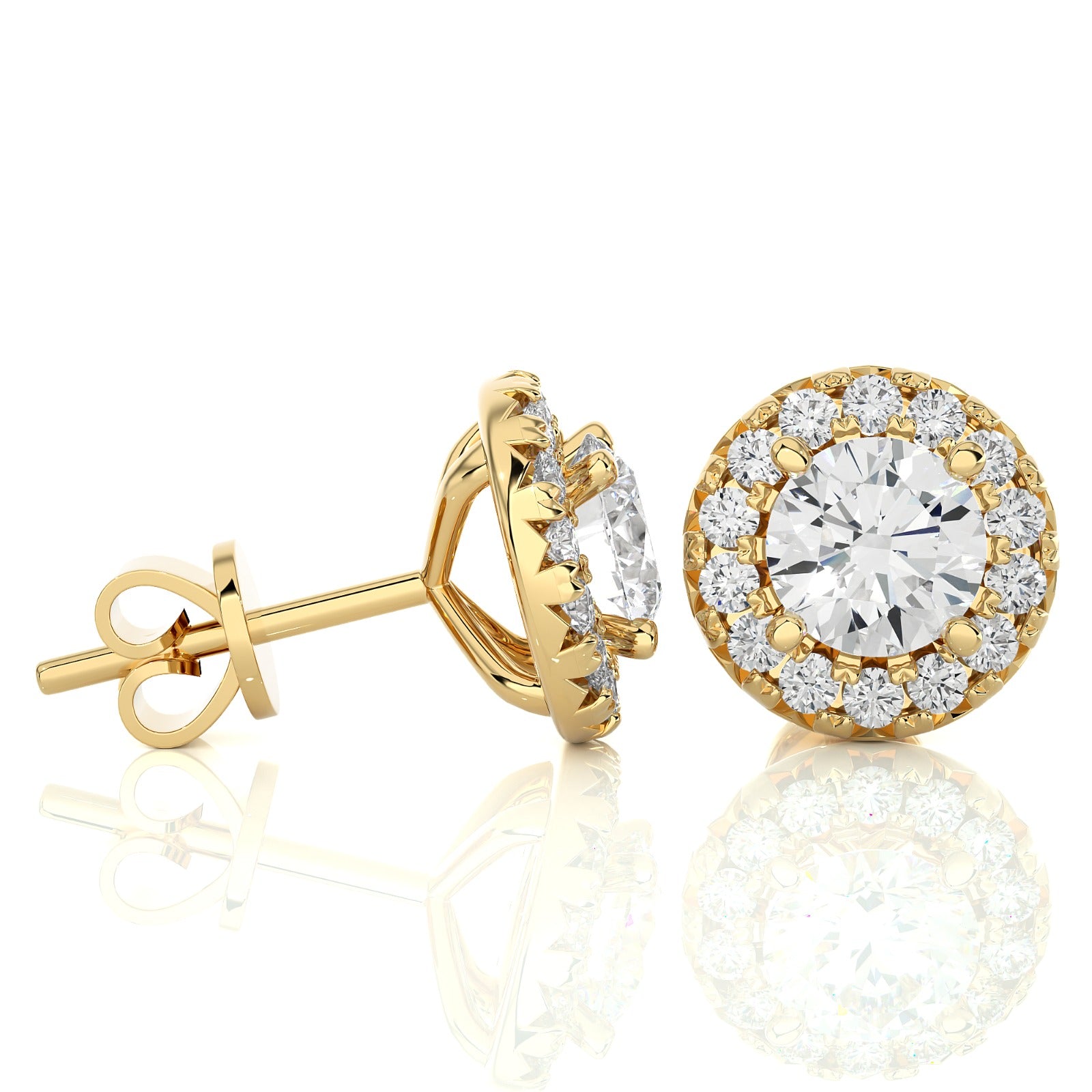 Glam Grid Diamond Stud Earrings