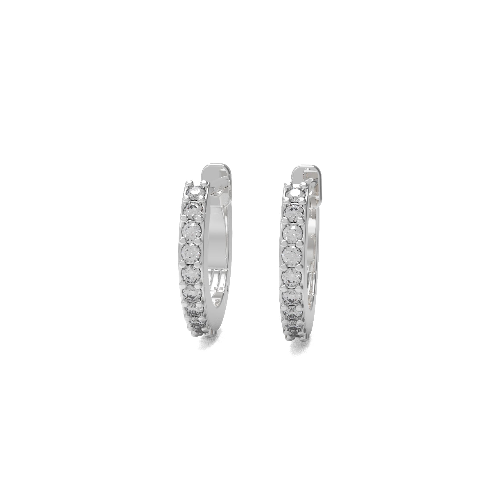 Linear Hoop Earrings with Lab-Grown Diamonds