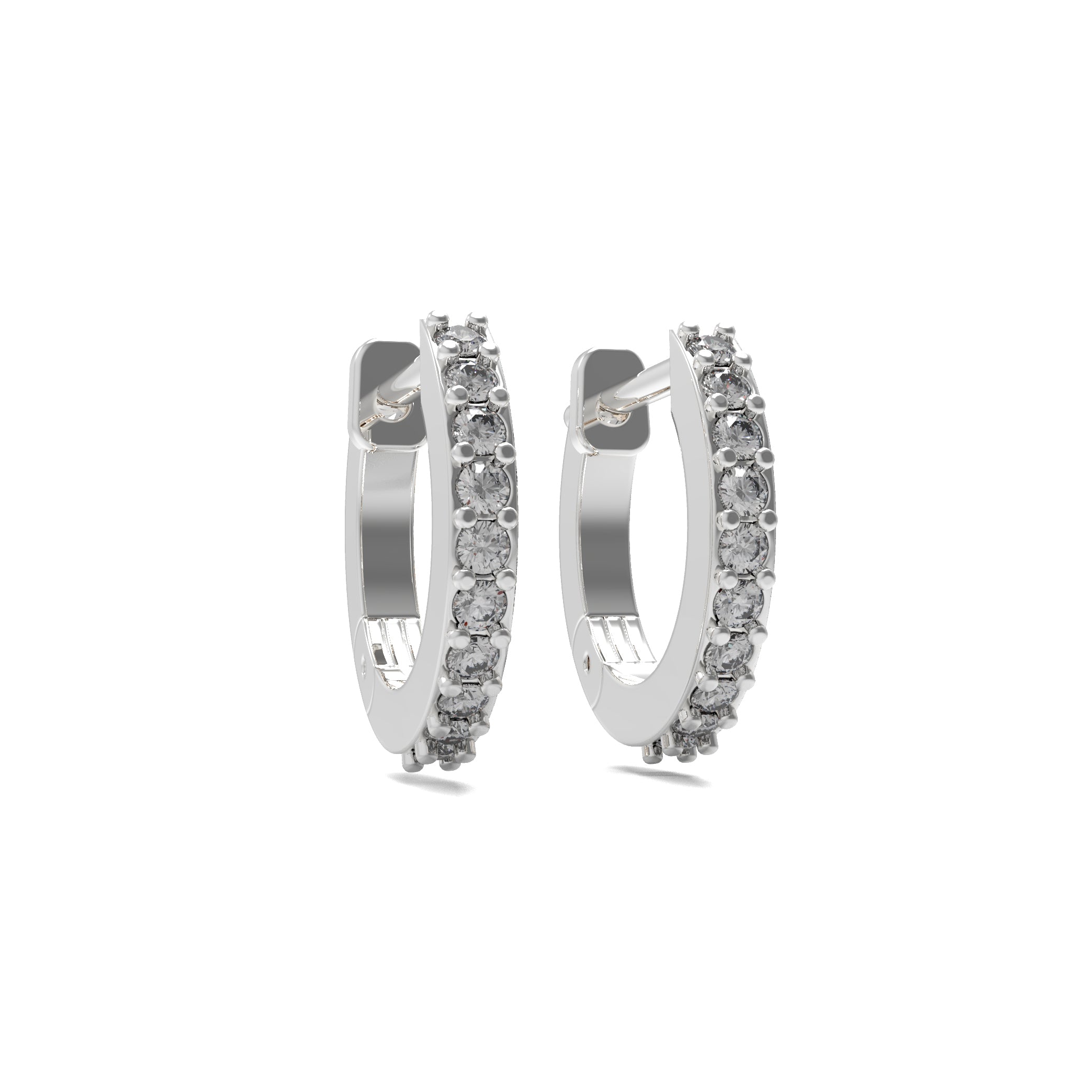 Lab Diamond Linear Hoop Earrings