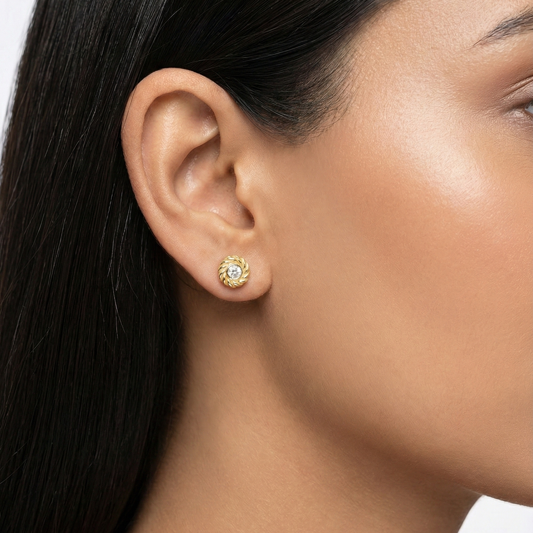 Twisted Rope Halo Stud Earrings