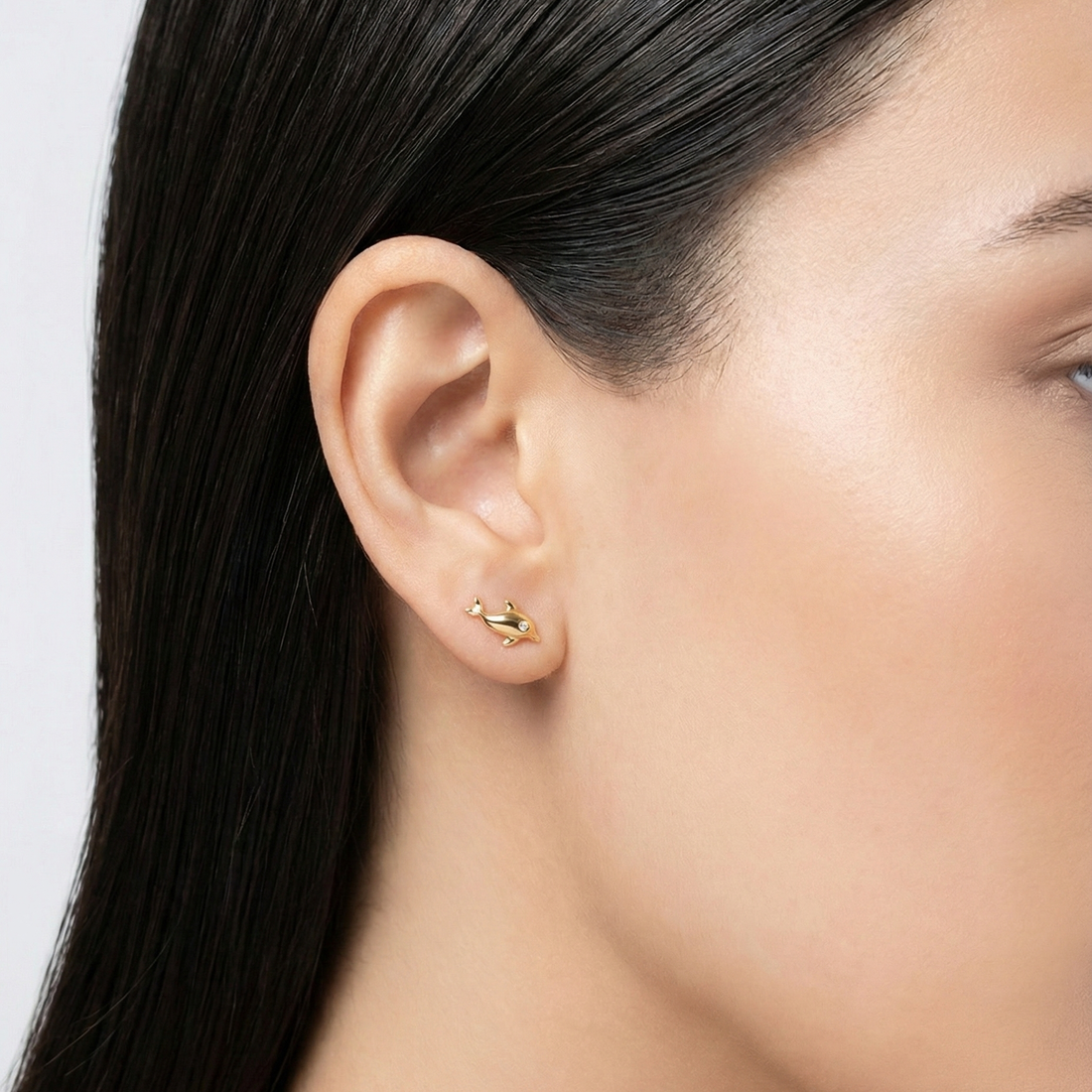 Cute Dolphin Diamond Studs for Children