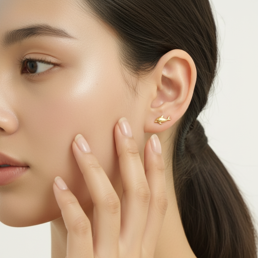 Cheerful Dolphin Kids’ Stud Earrings