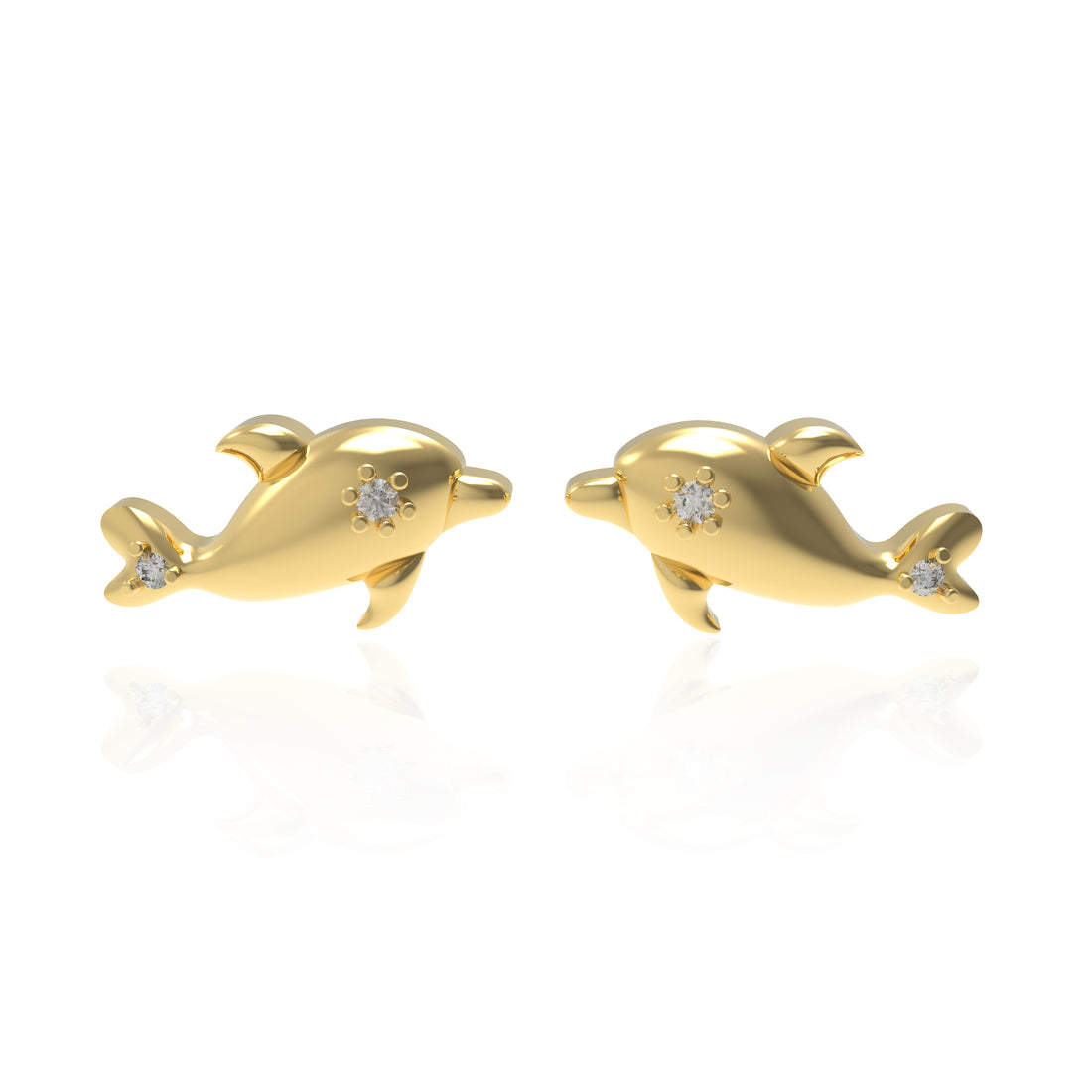 Playful Dolphin Stud Earrings for Kids