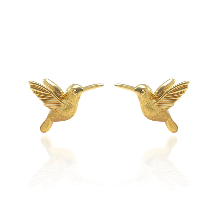 Golden Bird Stud Earrings