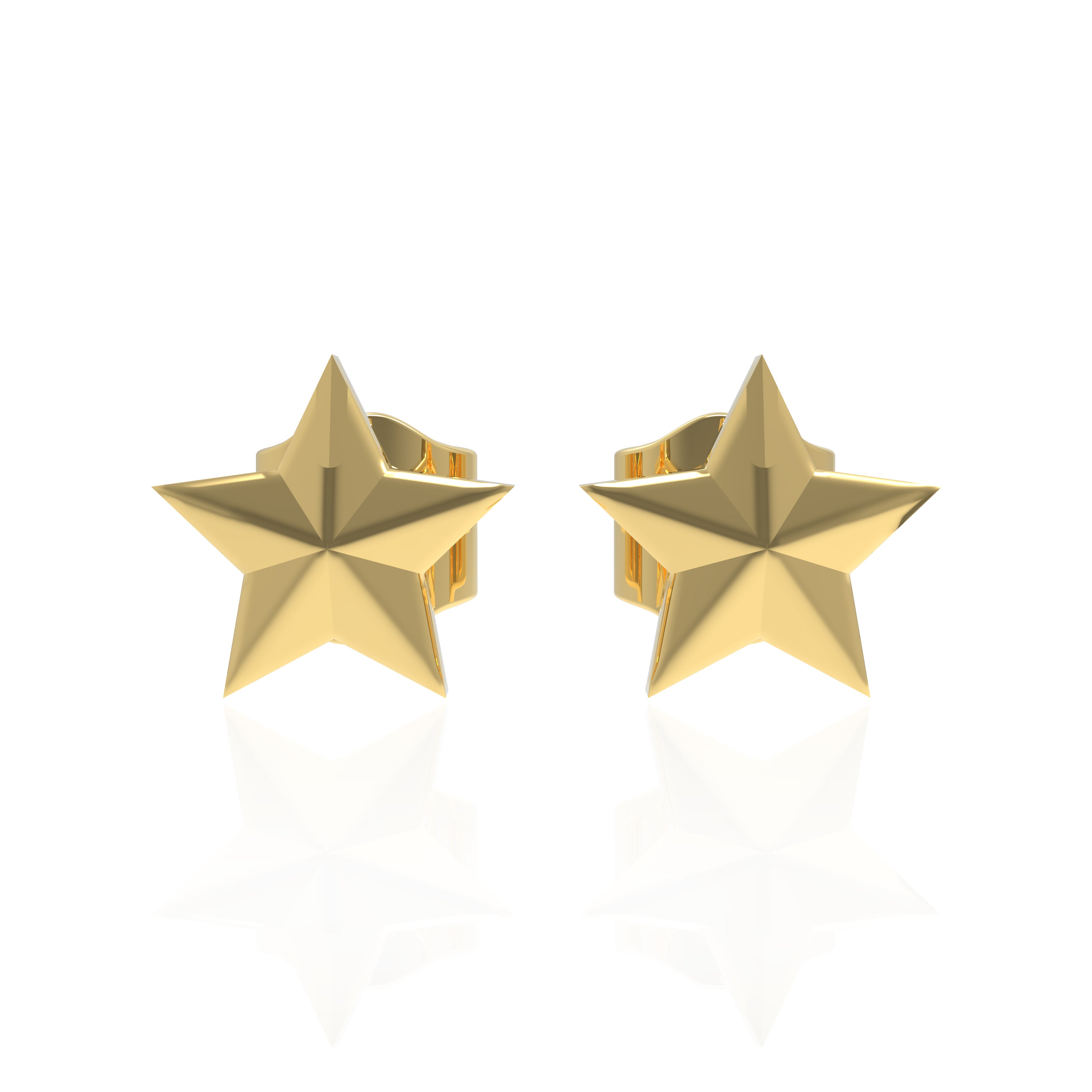Twinkling Star Shaped Gold Stud Earring