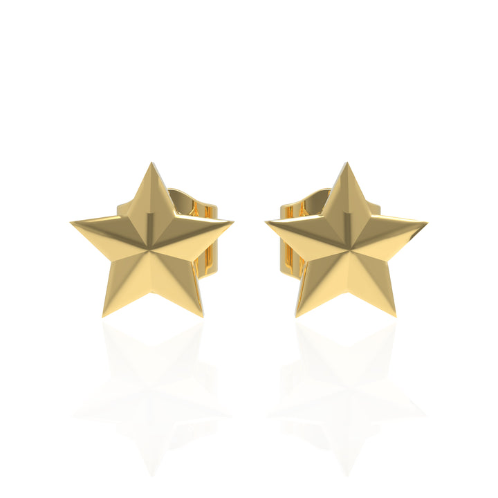 Twinkling Star Shaped Gold Stud Earring