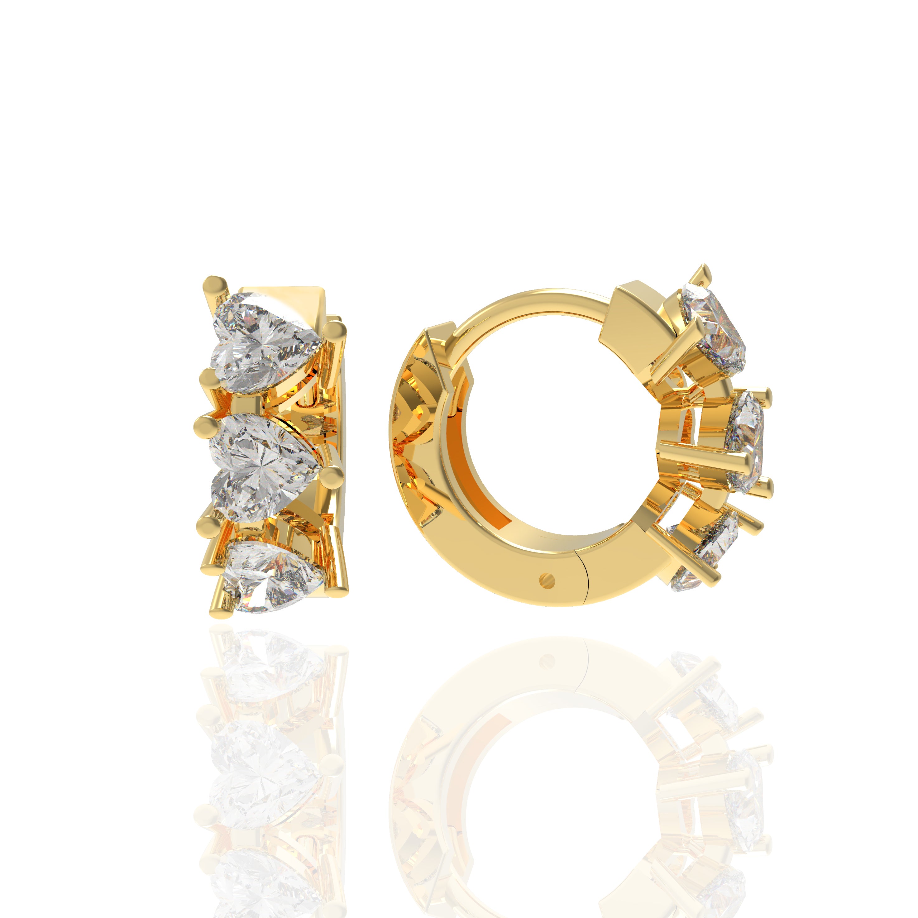 Heart-Cut Huggie Earrings