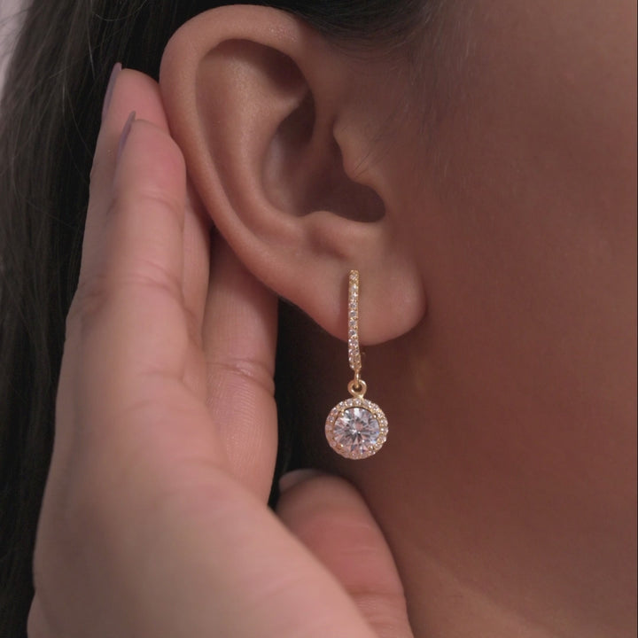 Dazzling Chic Sparkle Drop Huggie Earrings