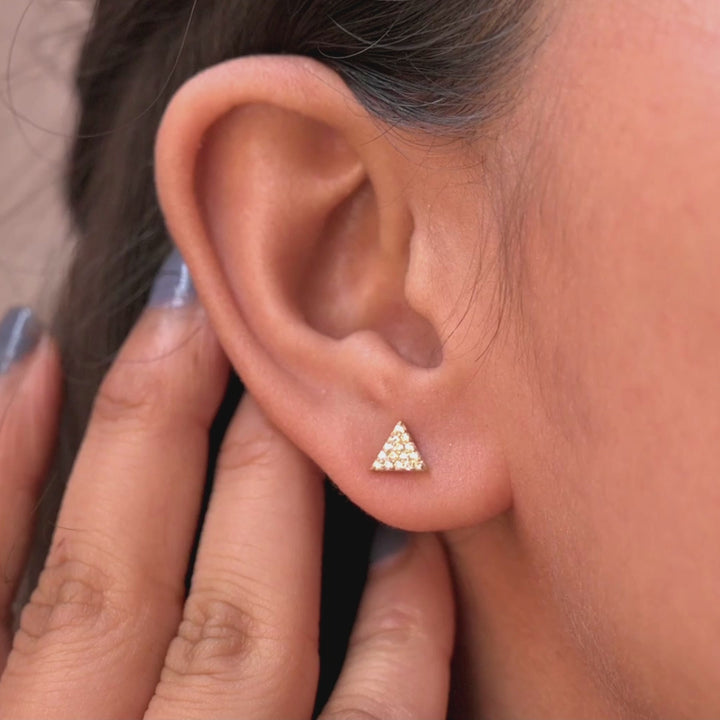Lab Diamond Triangle Stud Earrings