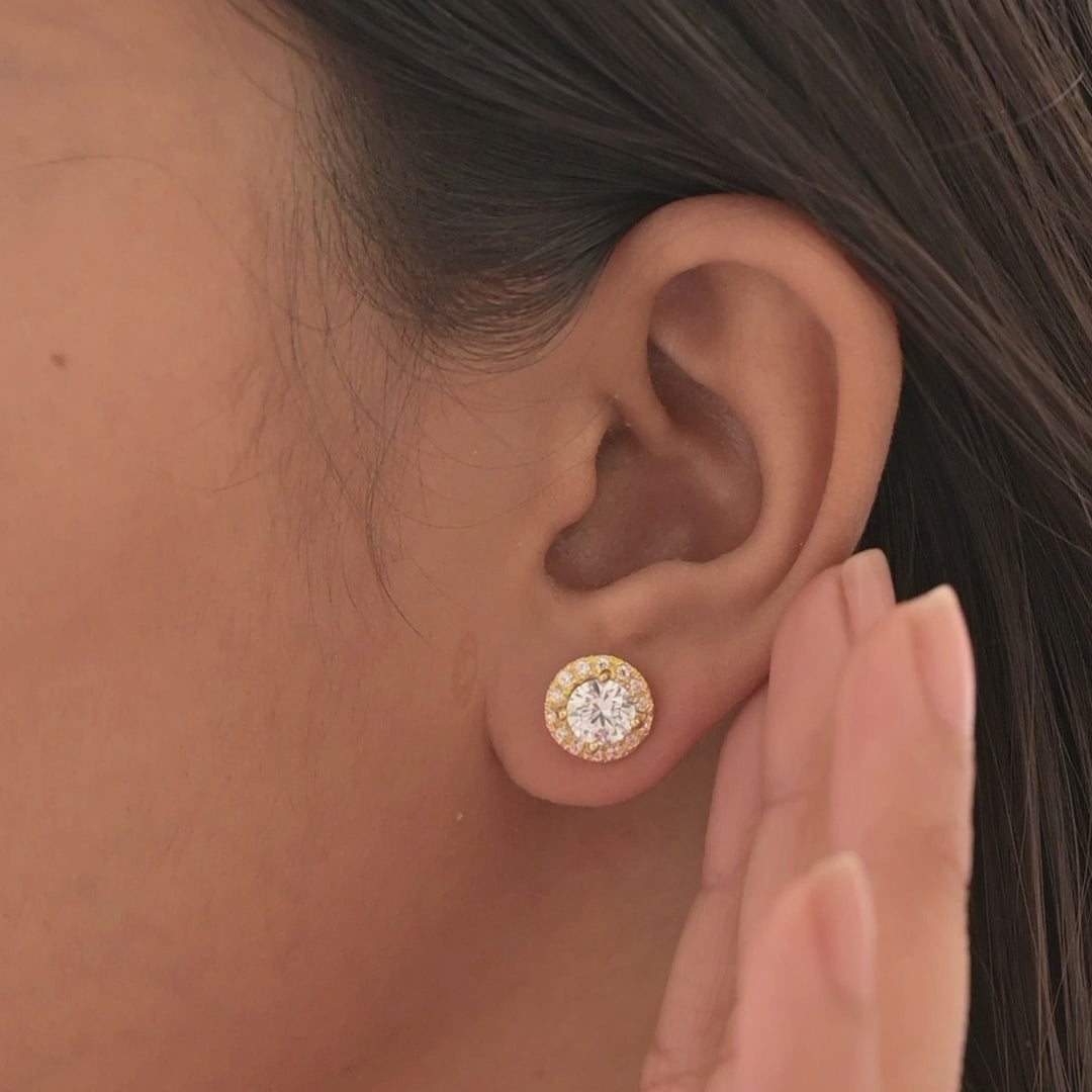 Glam Grid Stud Earrings