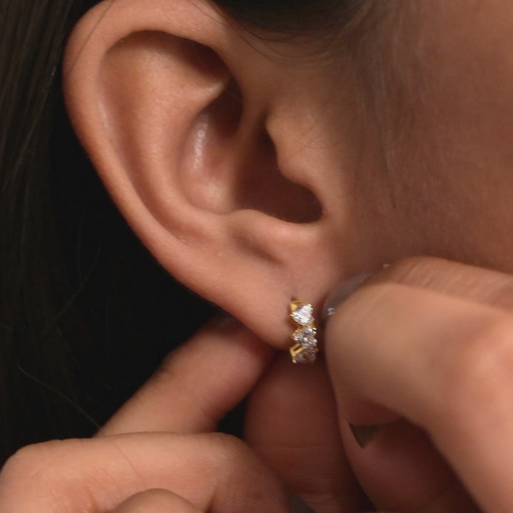 Heart-Cut Huggie Earrings Jewellery